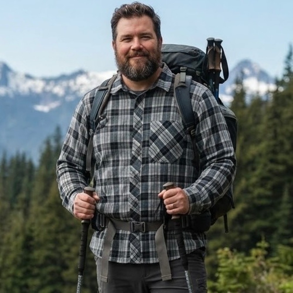 Rab Treeline Style Plaid Flannel Shirt Mens Large Grey Black Teal Cotton Large